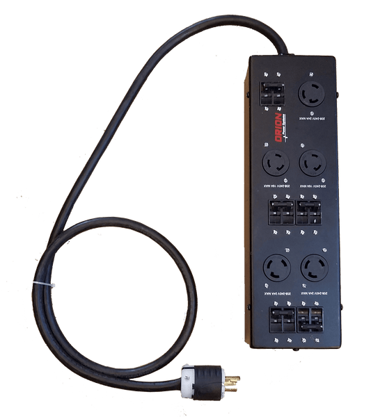 SCR3 6kVA power distribution unit. L6-30P with 8 foot input line cord.  (3) L6-30R (2) L6-20R output receptacles.  Wall mount or rack mount.